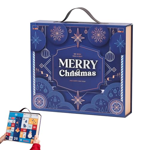 Bexdug Weihnachts Countdown Kalender Boxen - 24-Tägige Leere Kalenderbox Zum Selbstbefüllen | Haushalts-Deko Behälter Für Kleinigkeiten von Bexdug