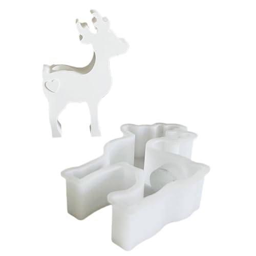 Bexdug Weihnachts-Elch-Form für Fondant, Weihnachts-Hirsch-Statuenform - Silikonform Weihnachtselch | Weihnachts-Elch-Hirsch-Silikon-Kerzenformen für Kerzen, Seife von Bexdug