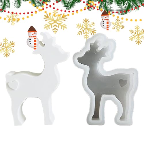 Bexdug Weihnachts-Elch-Silikonform, Elch-Kerzenständer-Form,Weihnachten Silikonformen Rentier dekorative Silikongussform - Kerzenhalterformen Weihnachtselch Gipsform zum Gießen von Bexdug