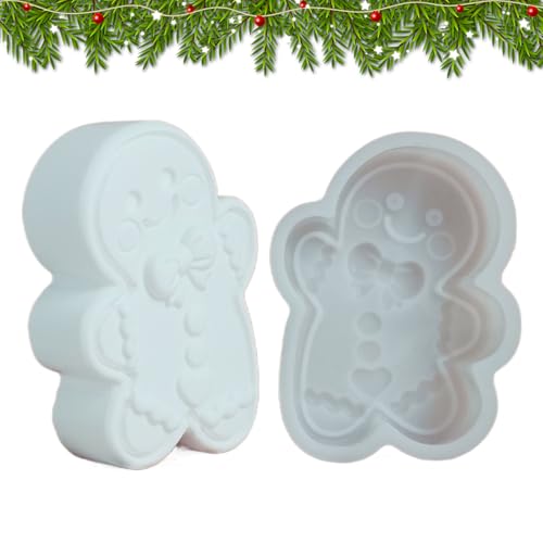 Bexdug Weihnachts Kerzenformen - Silicone Formen Lebkuchenmann - Bastelwerkzeuge Für Gips Ton Seife Schreibtischdekoration Ornamente Und Wohnaccessoires von Bexdug