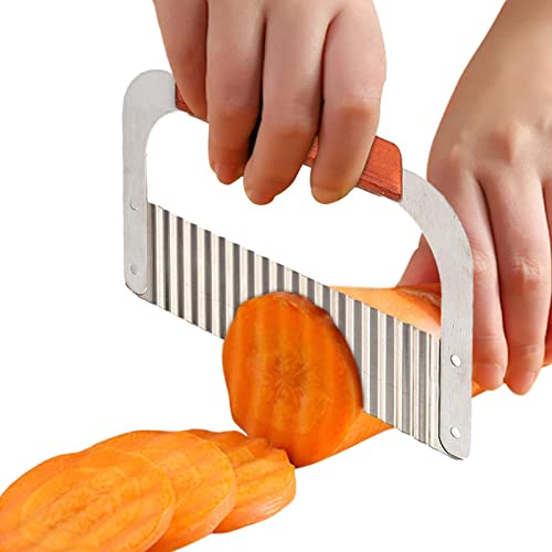 Bexdug Welliger Allesschneider | Crinkle Cutter aus Edelstahl mit Griff - Wellenförmiger Obst- und Gemüseschneider Crinkle Cutter Kartoffelschneider zum Schneiden von Pommes Frites Bexdug Welliger Allesschneider | Crinkle Cutter aus Edelstahl mit Griff - Wellenförmiger Obst- und Gemüseschneider Crinkle Cutter Kartoffelschneider zum Schneiden von Pommes Frites von Bexdug