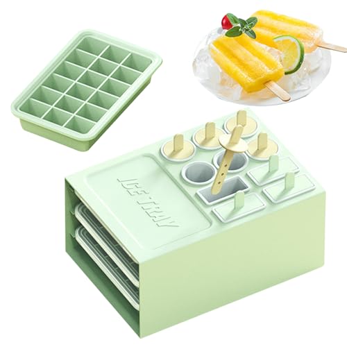 Bexdug Würfelform - 2-in-1 Würfelform Mit Stiel-Fach Aus Silikon - Flexibler 2 in 1 Werkzeugsatz, Leicht Entnehmbarer Würfelbehälter für am Stiel Whiskey Cocktail Babynahrung Getränke Bexdug Würfelform - 2-in-1 Würfelform Mit Stiel-Fach Aus Silikon - Flexibler 2 in 1 Werkzeugsatz, Leicht Entnehmbarer Würfelbehälter für am Stiel Whiskey Cocktail Babynahrung Getränke von Bexdug