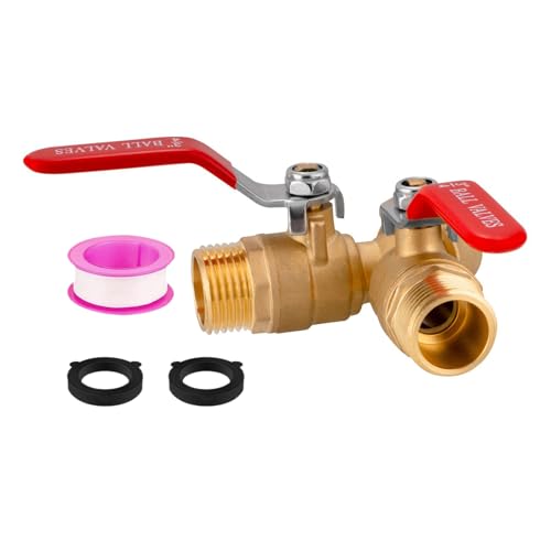 Bexdug Zapfhahn Verteiler 2-Wege - Schlauchanschluss Verteiler 2-Wege Robust | Messing Außenwasserhahn Für Garten Gewächshaus Wohnmobile Autowäsche von Bexdug