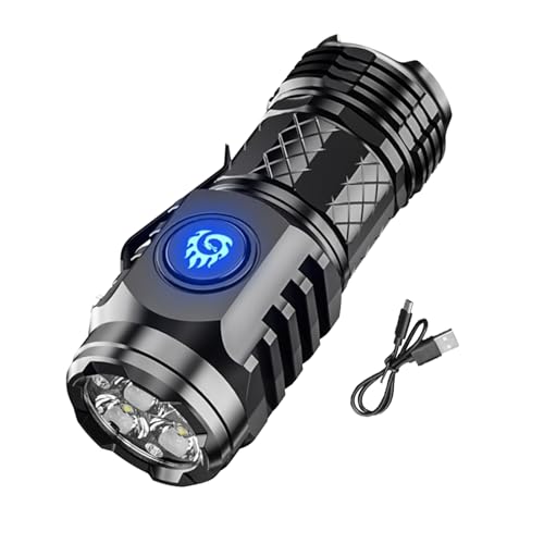 LED Flashlights High Lumens Rechargeable, Three-Eyed Flash Super Power Flashlight, umens Super Bright Flashlight, Rechargeable Flashlight with 5 Modes, Powerful Handheld Flashlight von Bexdug