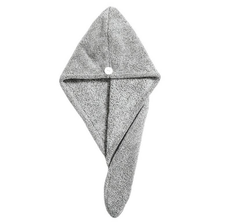 Bextsrack Turban-Handtuch Haarhandtuch, Mikrofaser Bambusholzkohle Kopfhandtuch mit Knopfdesign von Bextsrack