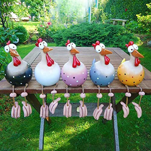 BeyBoss Keramik Huhn Gartendeko, Deko, Tierfigur Gartenstecker Handarbeit Ornament, , Gartenstatue Dekorative Henne, Gartenfigur Gartendekoration, 8.5*28*16cm von BeyBoss