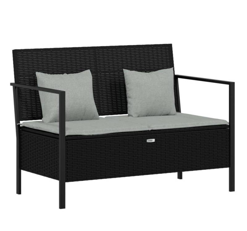 Beyamis Gartenbank Beyamis Gartenbank 2-Sitzer mit Kissen Schwarz Poly Rattan von Beyamis