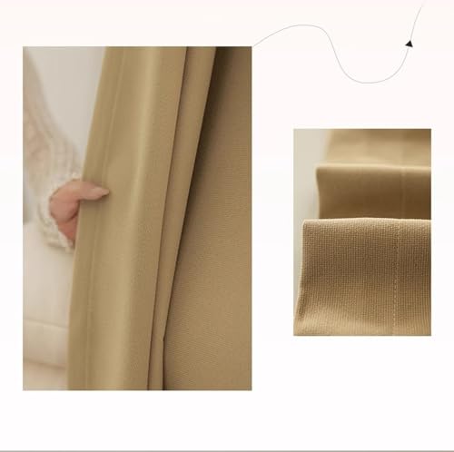 Beydodo Blickdichte Gardinen mit Haken 2er Set 86x115CM, Verdunkelungsvorhänge Kamel Leinenoptik Dick Modern Schiebevorhänge Gardinen Kinderzimmer Schlafzimmer von Beydodo