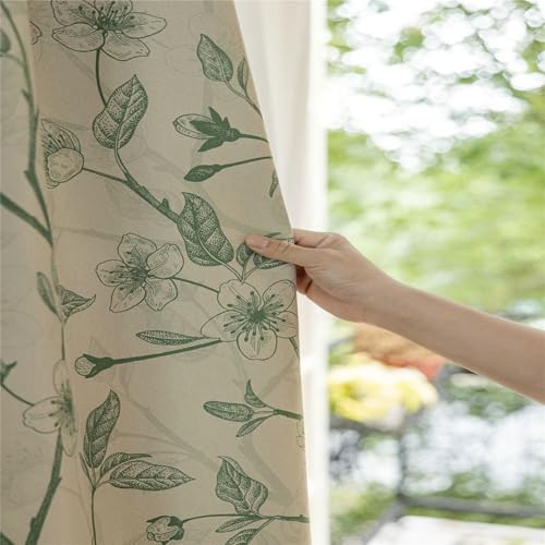 Beydodo Blickdichte Gardinen mit Ösen 2er Set 137x214CM, Verdunkelungsvorhänge Grün Gedruckt Blumen und Blätter Muster Modern Schiebevorhänge Gardinen Kinderzimmer Schlafzimmer Beydodo Blickdichte Gardinen mit Ösen 2er Set 137x214CM, Verdunkelungsvorhänge Grün Gedruckt Blumen und Blätter Muster Modern Schiebevorhänge Gardinen Kinderzimmer Schlafzimmer von Beydodo