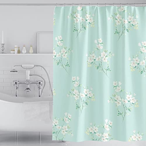 Beydodo Duschvorhänge 240x200, Duschvorhang Antischimmel Wasserdicht Blumen Muster Duschvorhänge Waschbar Polyester für Badewannen von Beydodo