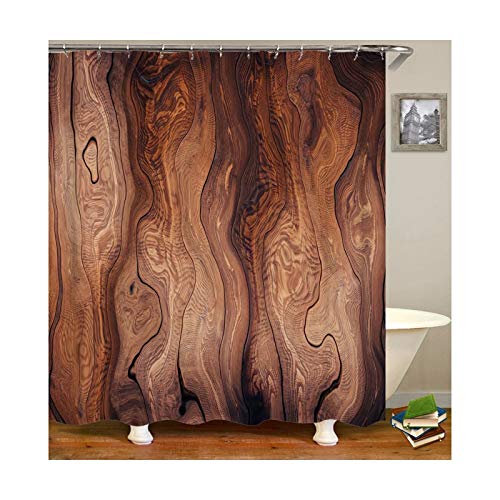 Beydodo Duschvorhang Anti-Schimmel Holz Duschvorhang Vintage 90x180 von Beydodo