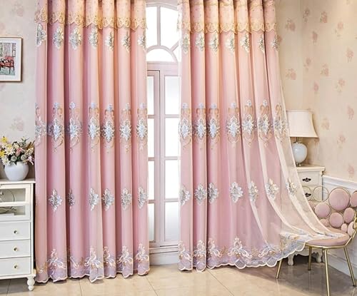 Beydodo Gardinen Verdunklung 2er Set 102x160CM, Vorhänge Blickdicht Haken Rosa Doppellagig Weiß Fenstergaze Stickerei mit Vintage Blumen Muster Schiebevorhänge Schlafzimmer Jugendzimmer Beydodo Gardinen Verdunklung 2er Set 102x160CM, Vorhänge Blickdicht Haken Rosa Doppellagig Weiß Fenstergaze Stickerei mit Vintage Blumen Muster Schiebevorhänge Schlafzimmer Jugendzimmer von Beydodo