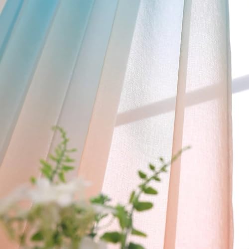 Beydodo Gardinen mit Stangendurchzug Halbtransparent, Orange Azurblau Vorhänge 2er Set 132x241CM Farbverlauf Fenstergaze Modern Gardinen Lichtdurchlässig Schiebevorhänge Wohnzimmer Küche Kinderzimmer Beydodo Gardinen mit Stangendurchzug Halbtransparent, Orange Azurblau Vorhänge 2er Set 132x241CM Farbverlauf Fenstergaze Modern Gardinen Lichtdurchlässig Schiebevorhänge Wohnzimmer Küche Kinderzimmer von Beydodo