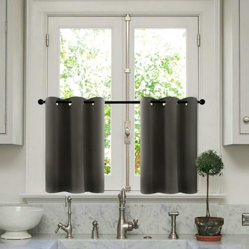 Beydodo Küchengardinen Kurz Fenster, Scheibengardinen Blickdicht 86x61CM Uni Vorhänge Dunkelgrau mit Ösen Bistrogardinen 2er Set Modern Beydodo Küchengardinen Kurz Fenster, Scheibengardinen Blickdicht 86x61CM Uni Vorhänge Dunkelgrau mit Ösen Bistrogardinen 2er Set Modern von Beydodo