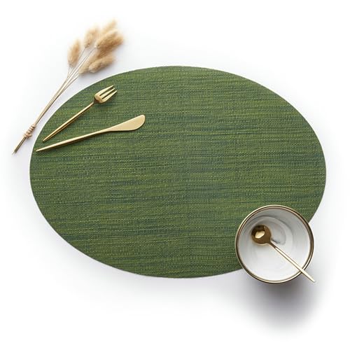 Beydodo Platzdeckchen 2er Set Vinyl, Platzsets rutschfest Abwaschbar Gestreift Tischsets Modern Oval 40x40 Grün Beydodo Platzdeckchen 2er Set Vinyl, Platzsets rutschfest Abwaschbar Gestreift Tischsets Modern Oval 40x40 Grün von Beydodo
