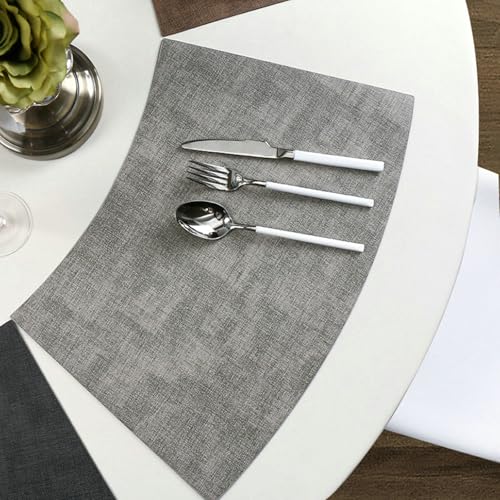 Beydodo Platzdeckchen Abwaschbar Outdoor 2er Set, Tischsets Platzsets Fächerförmig 32x37x50CM Hellgrau Leinenoptik Nordisch Platzdeckchen Leder rutschfest für Runden Tisch Beydodo Platzdeckchen Abwaschbar Outdoor 2er Set, Tischsets Platzsets Fächerförmig 32x37x50CM Hellgrau Leinenoptik Nordisch Platzdeckchen Leder rutschfest für Runden Tisch von Beydodo