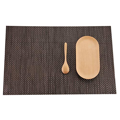 Beydodo Platzdeckchen Vinyl rutschfest 45x30CM Rechteck Kaffee, Platzset Tischsets 2er Set Abwaschbar von Beydodo