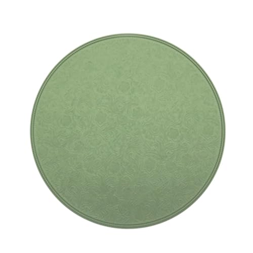 Beydodo Platzdeckchen Waschbar Leder, Tischsets Platzsets 6er Set Bedruckt Filigran Muster Platzset Tischset Rund 38 Grün für Küche Speisetisch von Beydodo