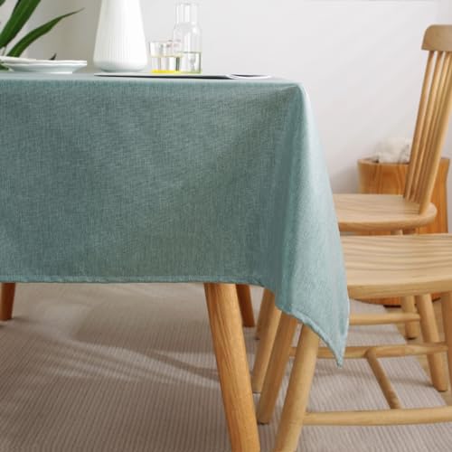 Beydodo Tischdecken für Draußen 135x180CM, Tischtuch Outdoor Nordisch Einfarbig Tischdecken Abwaschbar Rechteckig Cyan von Beydodo
