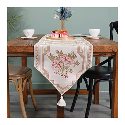 Beydodo Tischläufer Rosa Polyester, Tischläufer 35x200 Outdoor mit Stickerei Blumen Muster Tischläufer Modern für Zuhause Restaurant Speisetisch von Beydodo