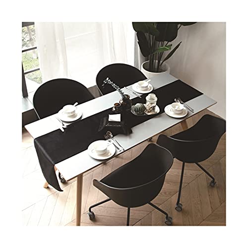 Beydodo Tischläufer Schwarz Modern, Tischläufer Abwaschbar 32x180CM Tischläufer Samt Tischdekoration für Hochzeit Zuhause Restaurant Speisetisch von Beydodo