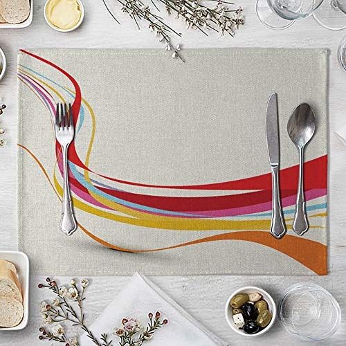 Beydodo Tischsets 2er Set rutschfest Kunst Streifen Muster, Platzdeckchen Waschbar Stoff 40x30CM Beydodo Tischsets 2er Set rutschfest Kunst Streifen Muster, Platzdeckchen Waschbar Stoff 40x30CM von Beydodo