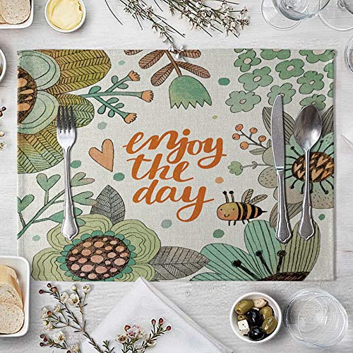 Beydodo Tischsets Abwaschbar und rutschfest Karikatur Blumen und Biene, Platzdeckchen 2er Set Stoff 40x30CM Beydodo Tischsets Abwaschbar und rutschfest Karikatur Blumen und Biene, Platzdeckchen 2er Set Stoff 40x30CM von Beydodo