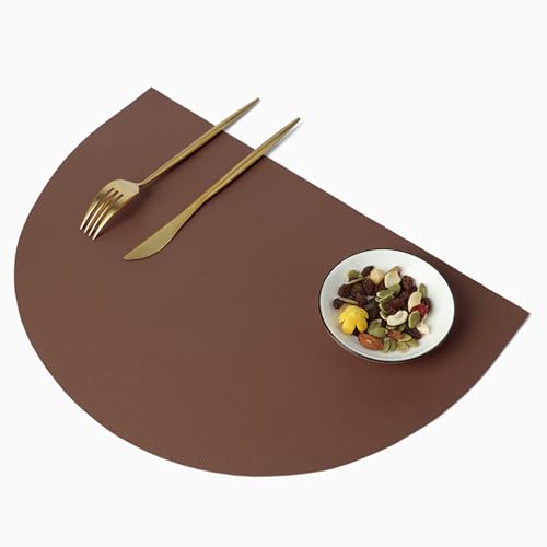 Beydodo Tischsets Platzsets 4er Set, Platzdeckchen Abwaschbar Uni Platzsets Waschbar PVC 42x28 Braun für Küche Speisetisch von Beydodo