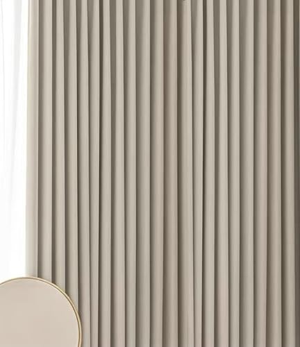 Beydodo Verdunklungsvorhänge mit Haken, Blickdichte Vorhänge 2er Set 86x115CM Beige Leinenoptik Dick Modern Gardinen Schiebevorhänge Kinderzimmer Schlafzimmer Wohnzimmer von Beydodo