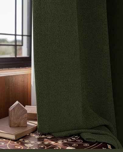 Beydodo Verdunklungsvorhänge mit Haken 2er Set 137x183CM, Gardinen Blickdicht Dunkelgrün Einfarbig Texturiert mit Fischgrätmuster Modern Vorhänge Kinderzimmer Wohnzimmer Beydodo Verdunklungsvorhänge mit Haken 2er Set 137x183CM, Gardinen Blickdicht Dunkelgrün Einfarbig Texturiert mit Fischgrätmuster Modern Vorhänge Kinderzimmer Wohnzimmer von Beydodo