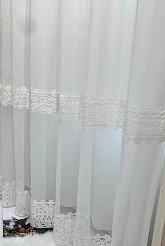 Beydodo Verdunklungsvorhänge mit Ösen 137x274CM, Gardinen Blickdicht 2er Set Weiß Fenstergaze Spitze mit Stickerei Modern Ösenvorhänge Schiebevorhänge Kinderzimmer Schlafzimmer Beydodo Verdunklungsvorhänge mit Ösen 137x274CM, Gardinen Blickdicht 2er Set Weiß Fenstergaze Spitze mit Stickerei Modern Ösenvorhänge Schiebevorhänge Kinderzimmer Schlafzimmer von Beydodo