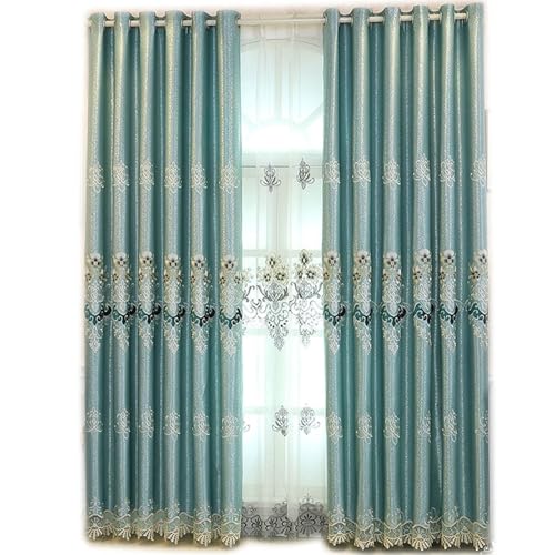 Beydodo Vorhänge Blickdicht 2er Set, Gardinen Verdunkelnd Ösen 137x244CM Doppellagig mit Spitze Stickerei Blumen Motiv Grün Verdunkelungsvorhang Kinderzimmer Wohnzimmer Schlafzimmer Beydodo Vorhänge Blickdicht 2er Set, Gardinen Verdunkelnd Ösen 137x244CM Doppellagig mit Spitze Stickerei Blumen Motiv Grün Verdunkelungsvorhang Kinderzimmer Wohnzimmer Schlafzimmer von Beydodo