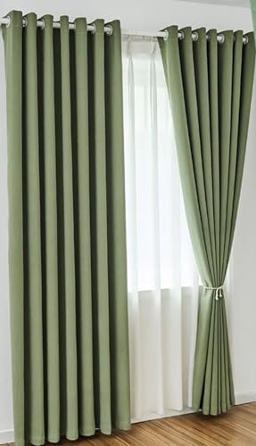 Beydodo Vorhänge Blickdicht 2er Set 132x138CM, Gardinen Verdunkelnd Ösen Modern mit Blätter Motiv Grün Verdunkelungsvorhang Kinderzimmer Wohnzimmer Schlafzimmer von Beydodo