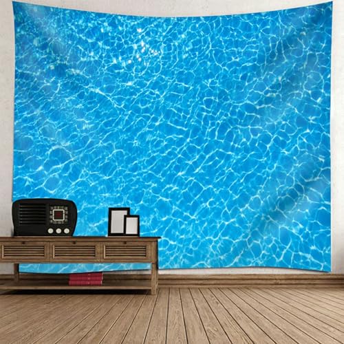 Beydodo Wandbehang Wandteppich Landschaft, Wandvorhang Groß 300x256 Blau Ozean Muster Wall Tapestry Wandteppiche Wandtuch Schlafzimmer Kinderzimmer von Beydodo
