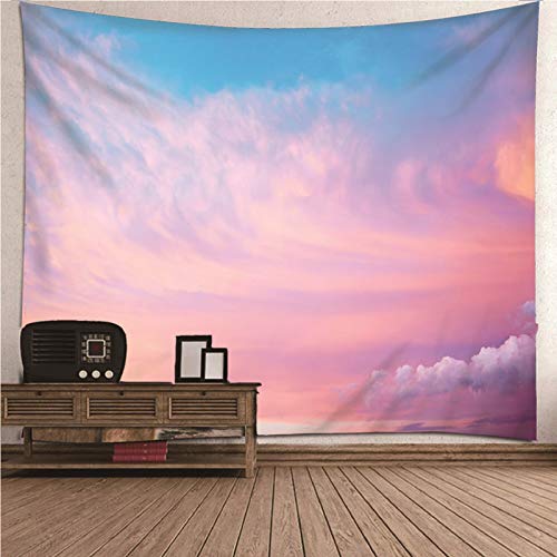 Beydodo Wandteppiche Wandbehang, Tapisserie Wall Hanging 210X140CM Rosa Himmel Wandbehang Wasserfest von Beydodo