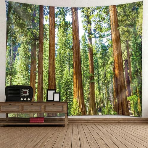 Beydodo Wandtuch Wandteppich Natur 300x256, Wandbehang Bäume Muster Wandvorhang Motiv Wanddeko Schlafzimmer Kinderzimmer von Beydodo