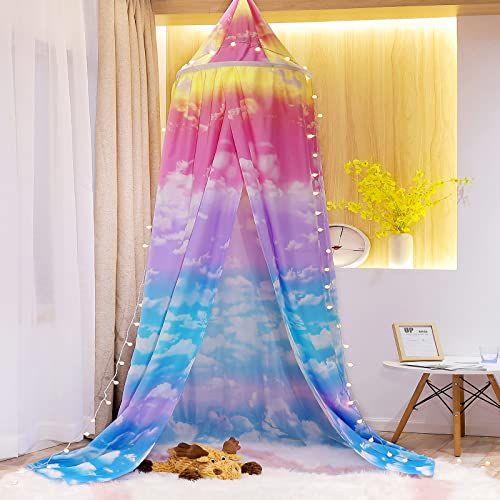 Beyeutao Moskitonetz Schattierung Bunt Betthimmel Babybett Prinzessin Baldachin Bettzelt Betthimmel Bed Canopy Mädchen Babybett Kinder Himmel Baldachin Kinderzimmer Himmelbett. von Beyeutao