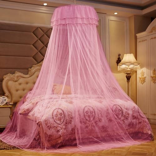 Beyeutao Rosa Moskitonetz Betthimmel Babybett Prinzessin Baldachin Bettzelt Betthimmel Bed Canopy Mädchen Babybett Kinder Himmel Baldachin Kinderzimmer Himmelbett. von Beyeutao