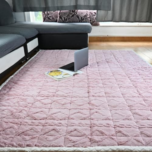 Beyeutao Area Teppich Rose Fluffy Living Teppich 150 x 200 cm Soft Indoor Modern Fluffy Wohnzimmer Teppiche für Mädchen Schlafzimmer Home Decor Kinderzimmer Teppich. von Beyeutao