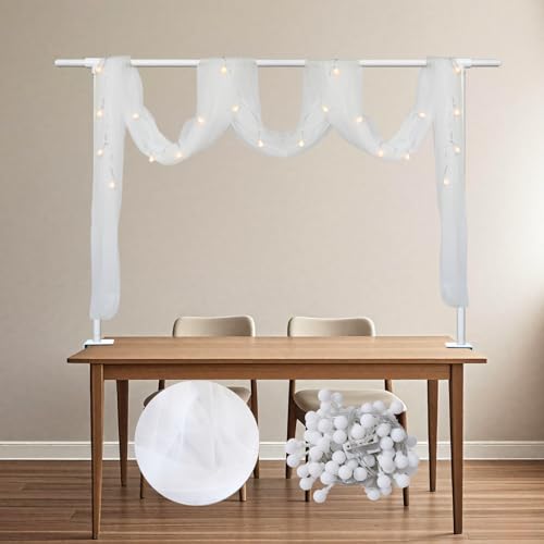 Beyeutao Tischständer mit Klemmen über dem Tisch, 76–115 cm lang, 40–220 cm, verstellbare Tischbogenstange mit weißem Netzvorhang, Tischballonbogenständer für Hochzeit, Geburtstag, Weihnachten Beyeutao Tischständer mit Klemmen über dem Tisch, 76–115 cm lang, 40–220 cm, verstellbare Tischbogenstange mit weißem Netzvorhang, Tischballonbogenständer für Hochzeit, Geburtstag, Weihnachten von Beyeutao