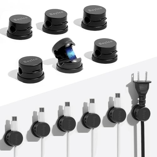Beylce 12 Stück Kabelhalter Selbstklebend, Kabelclips Magnetisch Organizer, Cable Holder für Schreibtisch, Nachttisch, Ladekabel, Hdmi, Usb, Audio-Kabel, BüRo, Haus, Weiß von Beylce