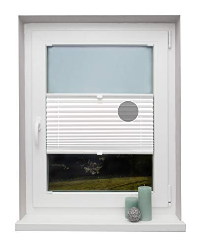 Plissee auf Maß Thermo für alle Fenster Montage in der Glasleiste Blickdicht mit Spannschuh Sonnenschutzrollo Weiß Breite: 101-110 cm, Höhe: 151-200 cm von Beyond Drape