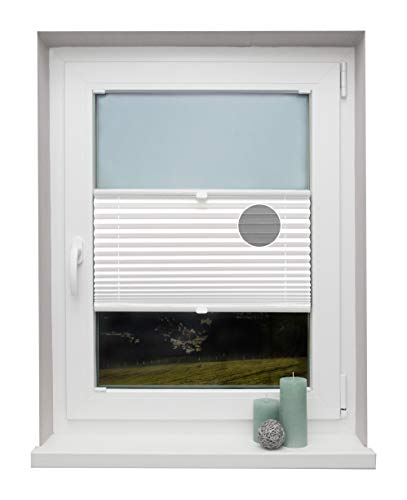 Beyond Drape Plissee auf Maß Thermo für alle Fenster Montage in der Glasleiste Blickdicht mit Spannschuh Sonnenschutzrollo Weiß Breite: 51-60 cm, Höhe: 101-150 cm von Beyond Drape