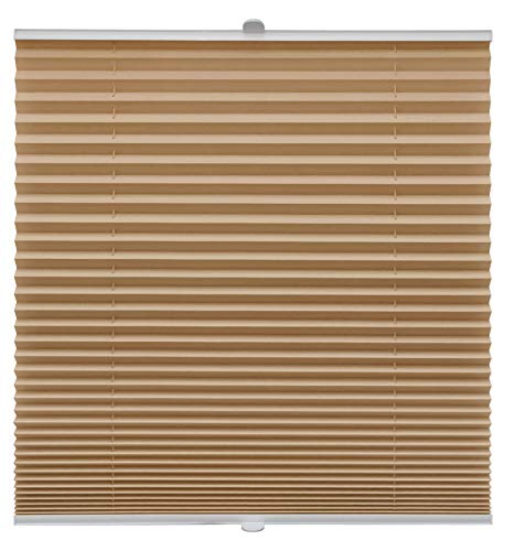 Plissee auf Maß für alle Fenster Montage Glasleiste Blickdicht mit Spannschuh Sonnenschutzrollo Cappuccino Breite: 41-50 cm, Höhe: 40-100 cm Plissee auf Maß für alle Fenster Montage Glasleiste Blickdicht mit Spannschuh Sonnenschutzrollo Cappuccino Breite: 41-50 cm, Höhe: 40-100 cm von Beyond Drape