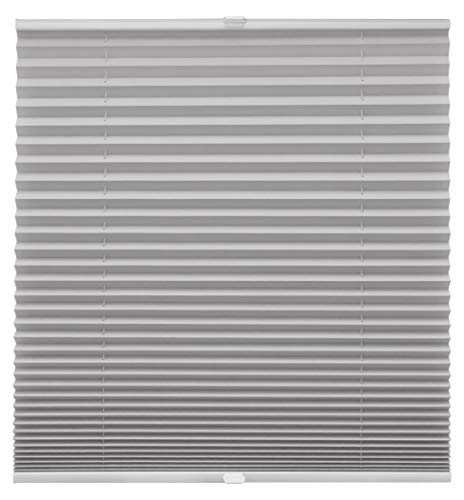 Plissee auf Maß für alle Fenster Montage Glasleiste Blickdicht mit Spannschuh Sonnenschutzrollo Silber Breite: 51-60 cm, Höhe: 101-150 cm Plissee auf Maß für alle Fenster Montage Glasleiste Blickdicht mit Spannschuh Sonnenschutzrollo Silber Breite: 51-60 cm, Höhe: 101-150 cm von Beyond Drape