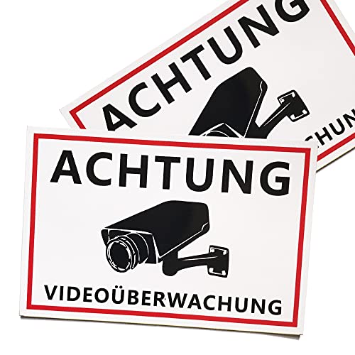 2 x Achtung Videoüberwachung Schilder - Warnschilder von Beyond Dreams - 20 x 30 cm - gelb - 3 mm PVC Hartschaumplatte - Hinweisschilder - Sicherheitsschilder (2) von Beyond Dreams