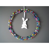 Perlenkranz Glitzerkranz Dekokranz Türkranz Hase Pk02 von BezauberndesAllerlei