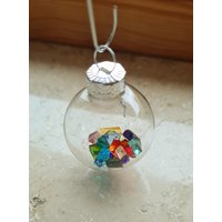 Mini Glaskugel 3cm..regenbogen Weihnachtsdeko...geschenkanhänger...mitbringsel...glassplitter Kugel von BezauberndesGlas
