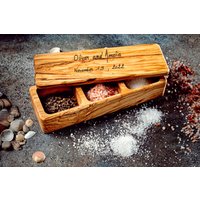 Benutzerdefinierte Salzkiste Küche Mit Deckel, Salzstreuer Aus Holz, Salzlager, Salzbehälter Löffel von BfCartMallorca