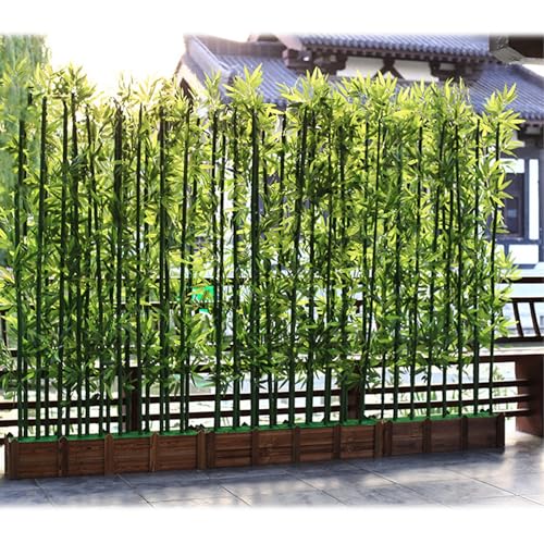 Künstlicher Bambusbaum DIY Sichtschutz Kunstpflanze, natürliche Kunstbambuspflanze for Hotelbalkon und Garten, 1 1,5 1,8 m hohe Sichtschutzwand(14 PCS,39.4"/100CM) von Bflcttbd